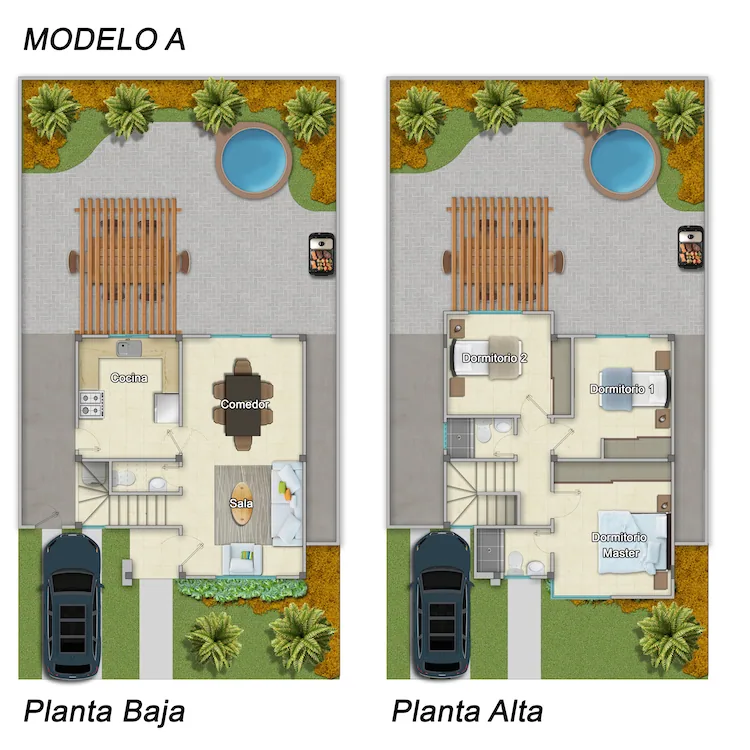 Casa en venta en Costa Real Guayaquil Modelo A con 3 dormitorios – Foto 2