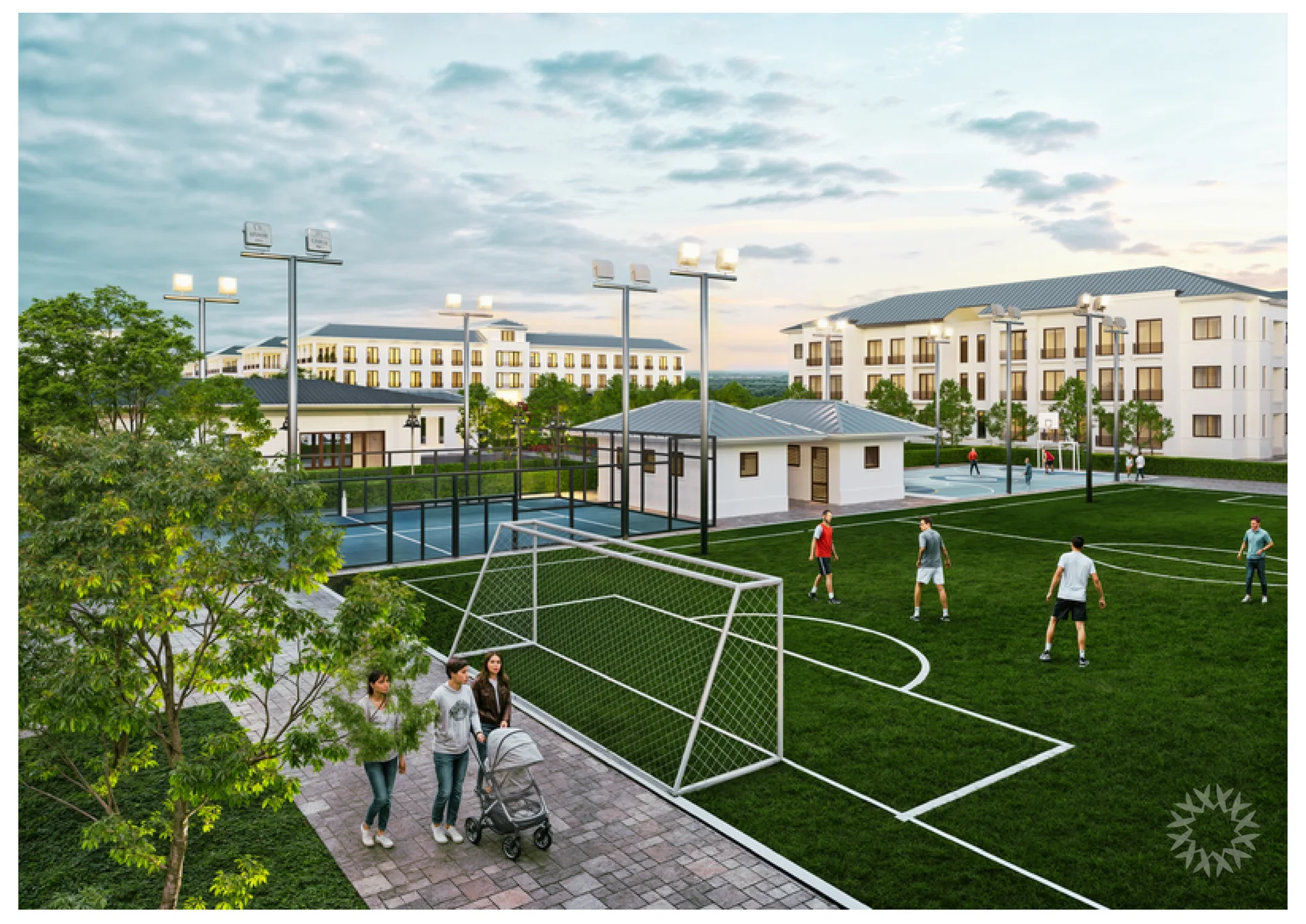 Cancha de fútbol y cancha de paddle