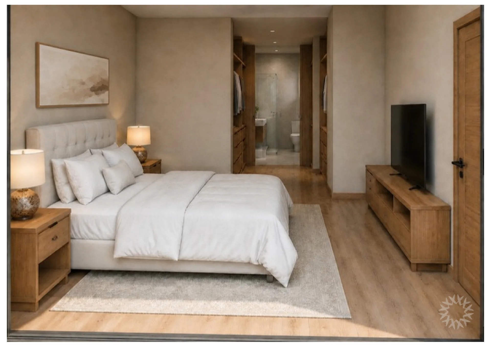 Dormitorio máster con walk-in closet