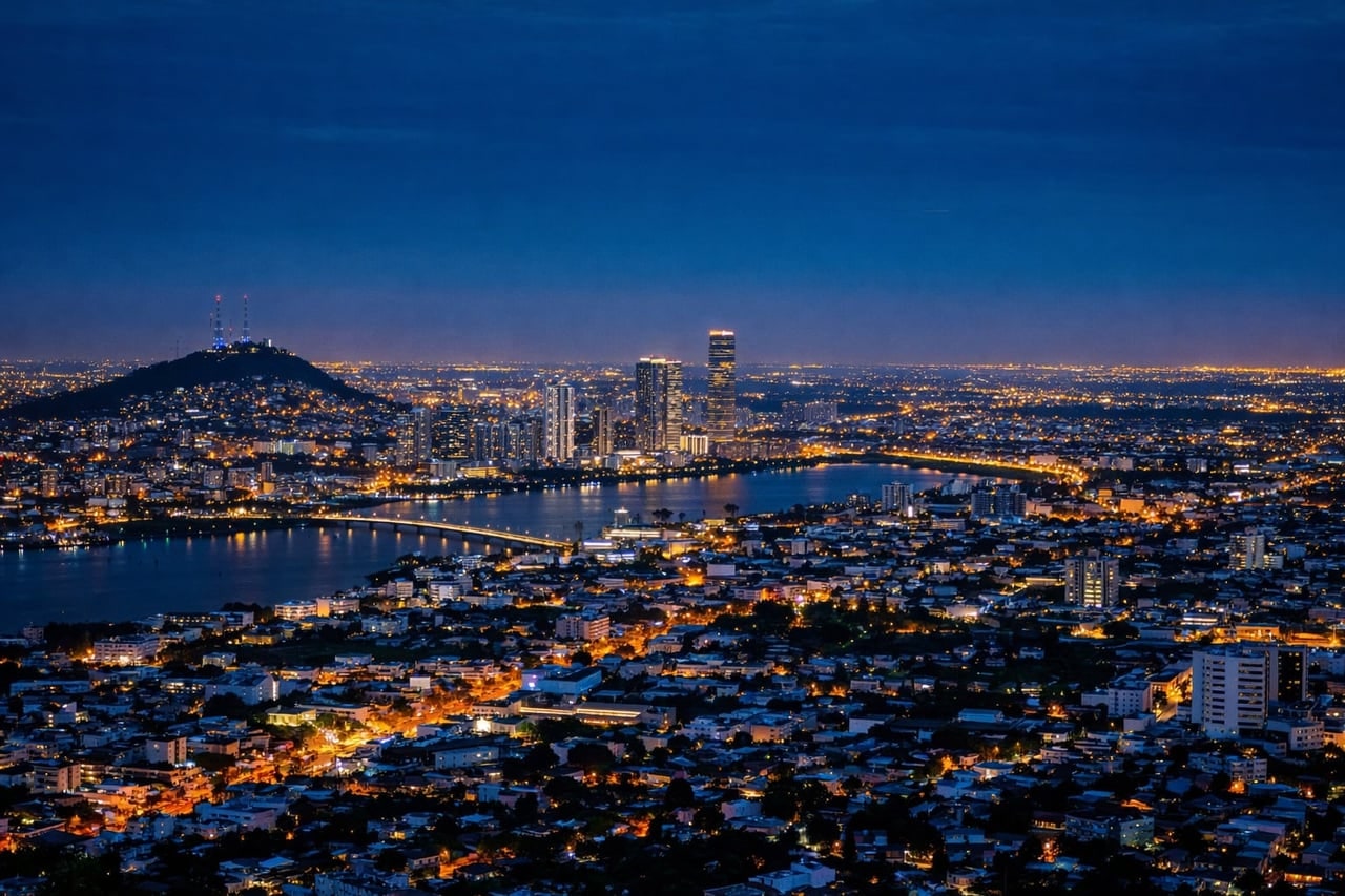 Guayaquil nocturno en GeoBienes